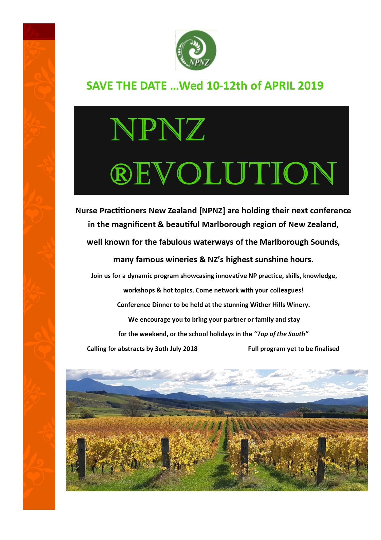 2019 NPNZ Conference Flyer 2019 NPNZ Conference Flyer